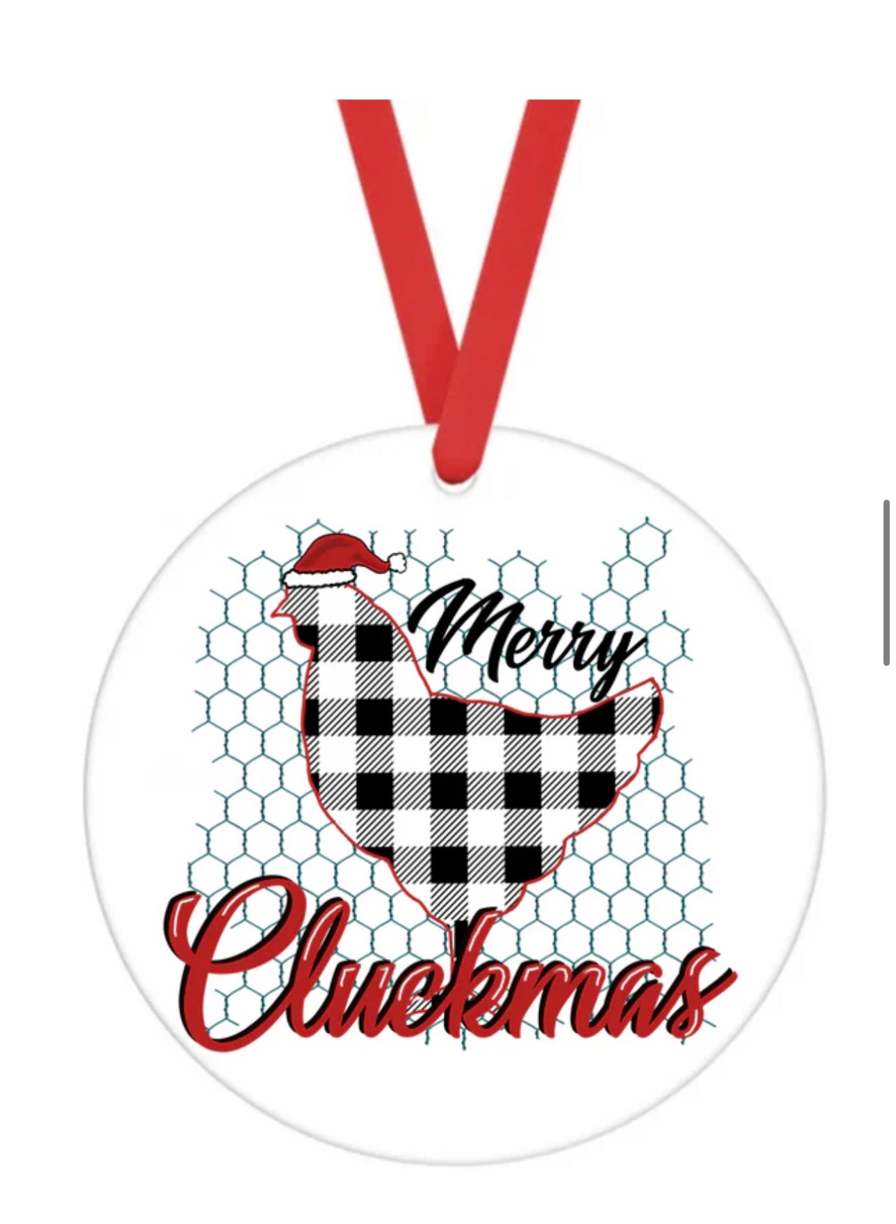 Ceramic Ornament • Plaid Chicken