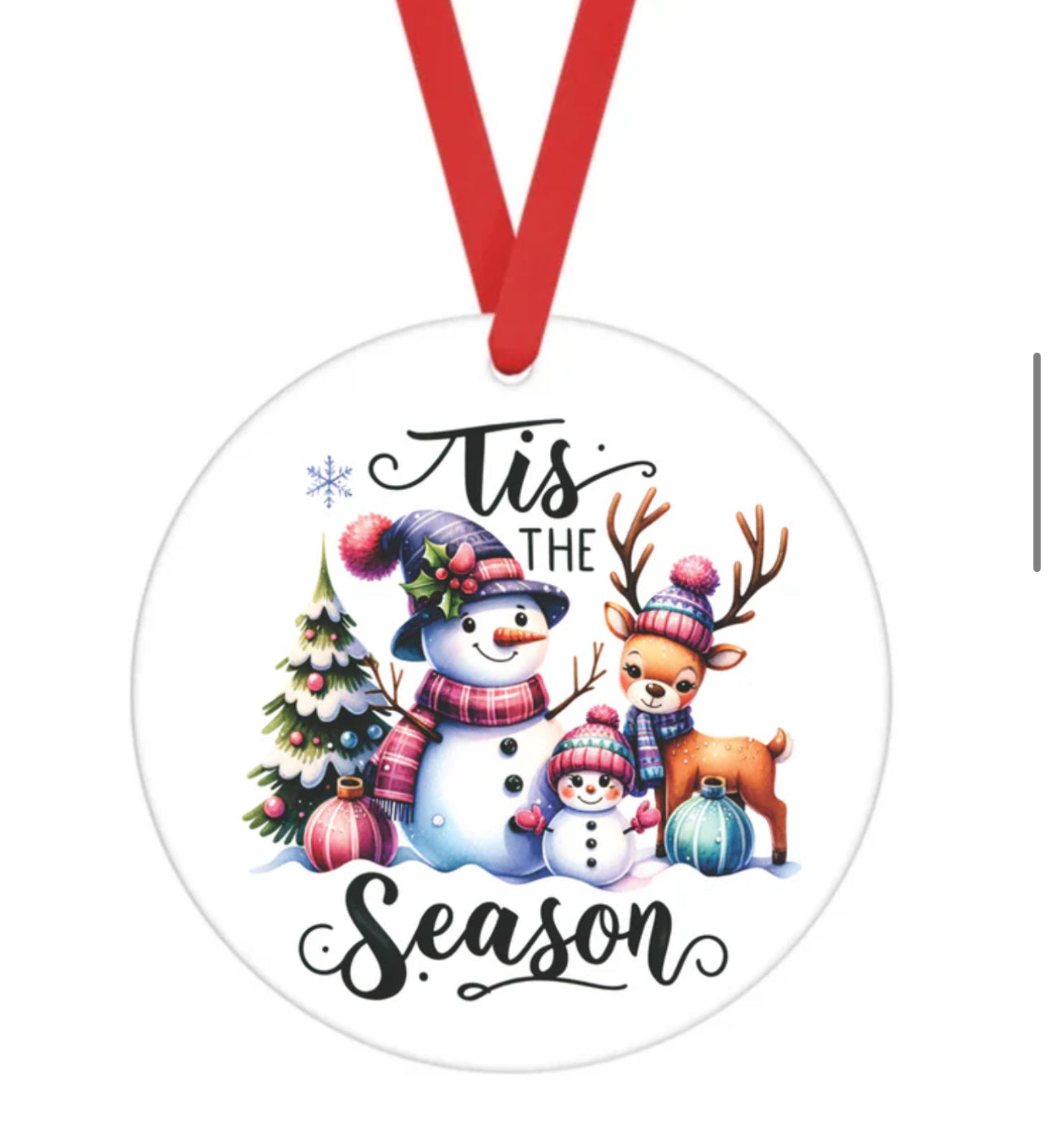 Ceramic Ornament • Tis The Season • Snowman