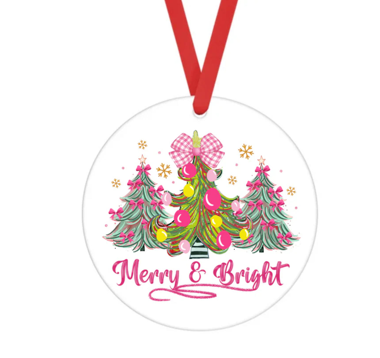 Ceramic Ornament • Pink Merry & Bright