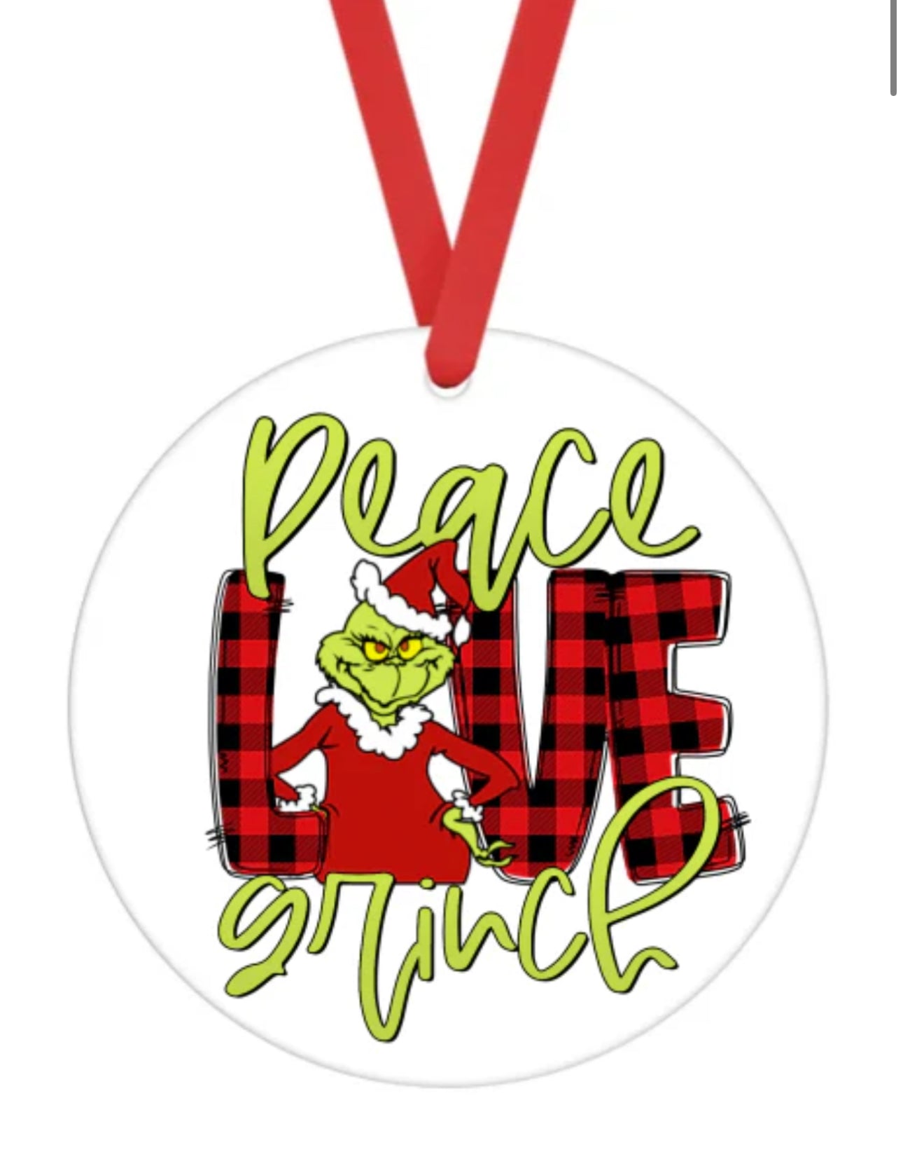 Ceramic Ornament • ☮️ 💗 Grinch