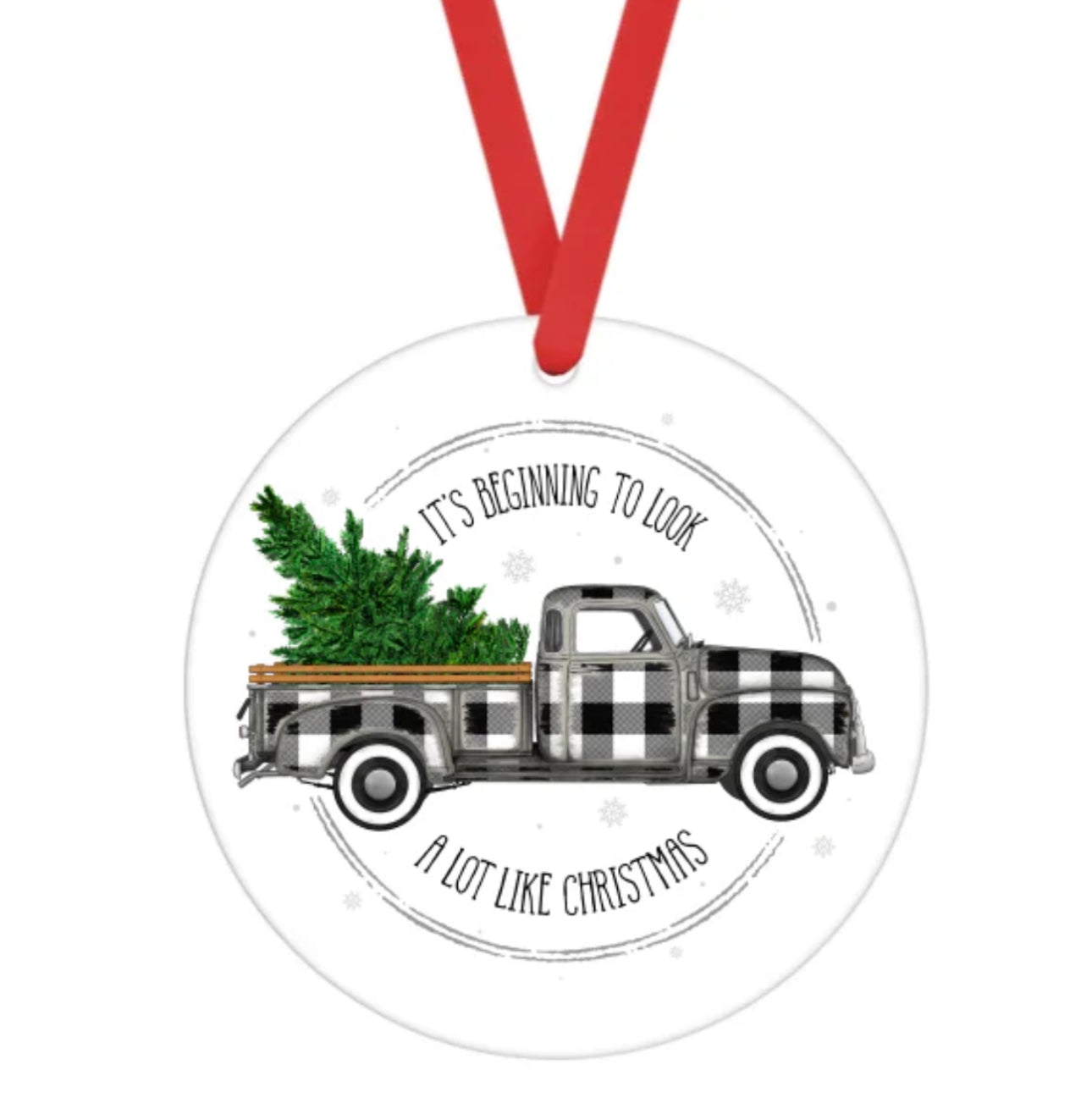 Ceramic Ornament • Plaid Truck