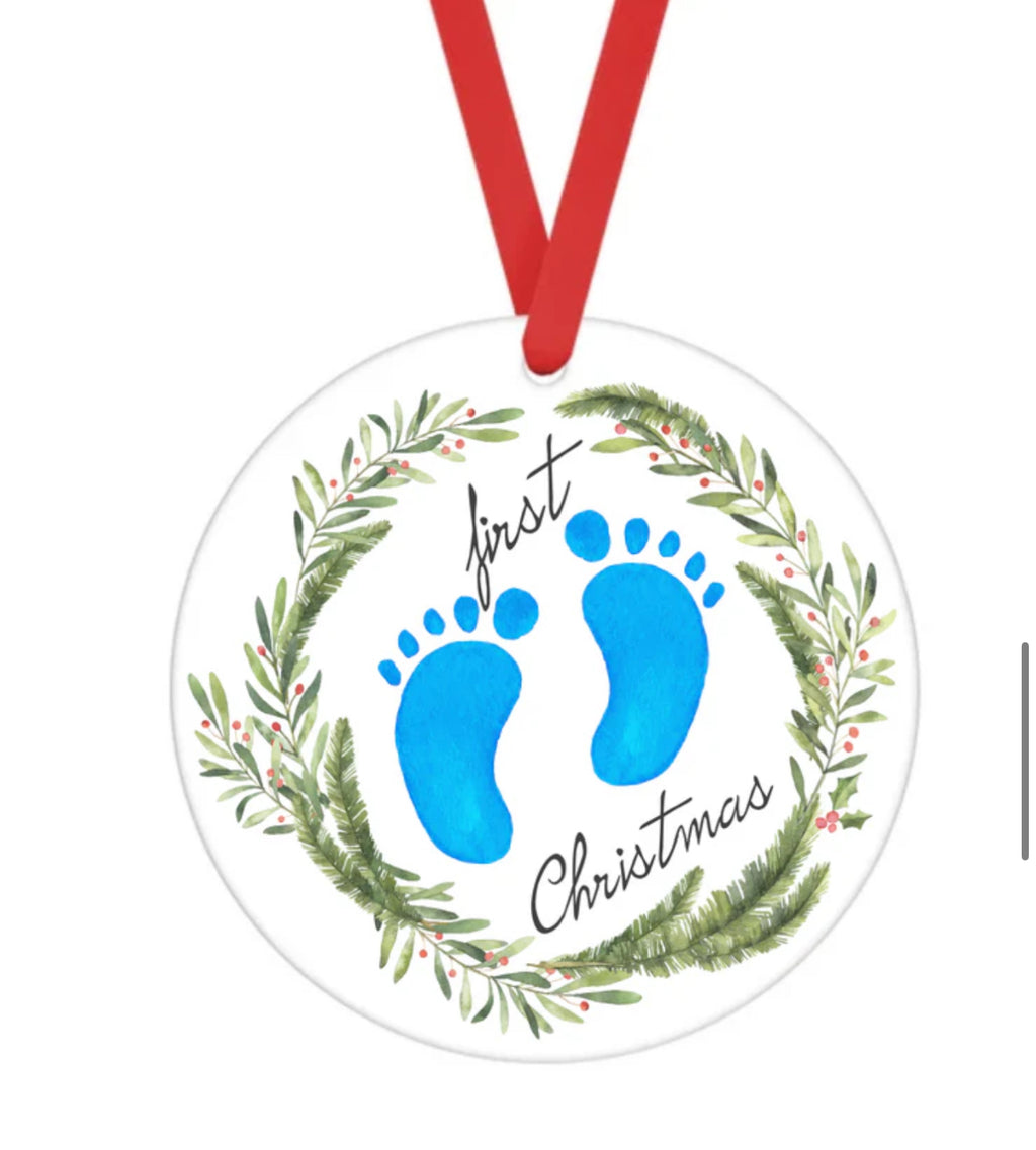 Ceramic Ornament • Baby’s 1st • BLUE or PINK